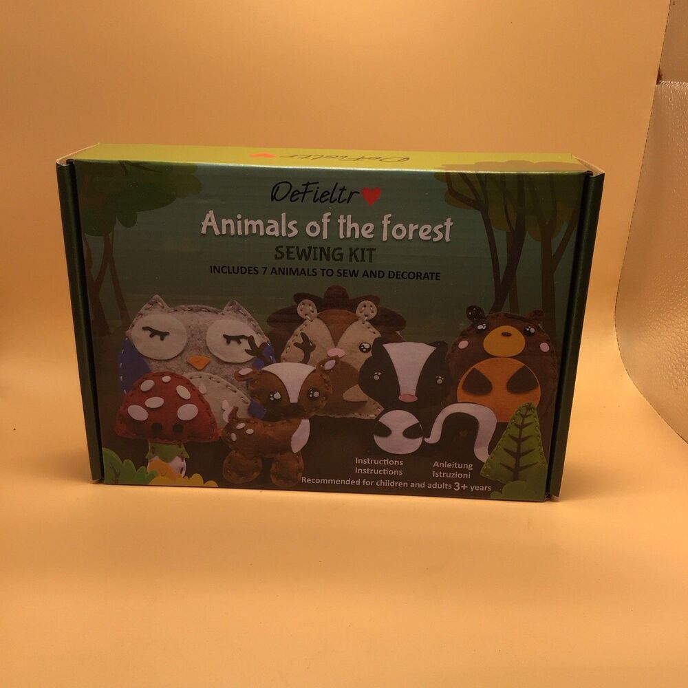 Defieltr Animals Of The Forest Sewing Kit Includes 7 Animals To Sew and Decorate